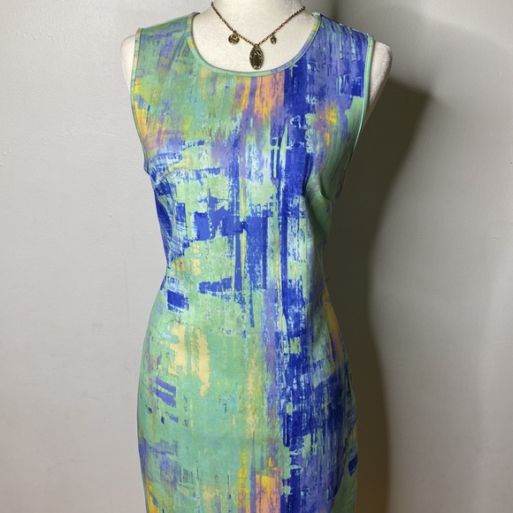 Green Blue Mesh Dress - Picture 4 of 10